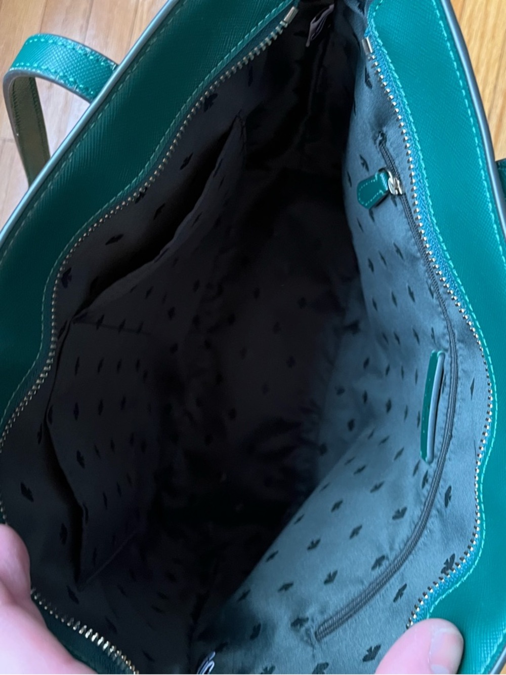 RARE Dark Green Kate Spade Tote - Picture 5 of 13